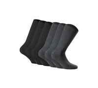Rohner Basic Unisex Socken, 6er Pack - Cotton II, Kurzsocken, Basic, einfarbig Schwarz/Anthrazit 43-46 (8.5-11 UK)