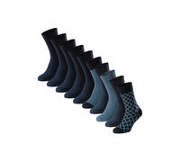 Kurzsocken SCHIESSER "Socken Bluebird 10P 10er Pack", Herren, Gr. 39-42, blau (blau, blau, gemustert), Obermaterial: 77% Baumwolle CO. 22% Polyamid PA. 1% Elasthan EL., Socken (86984703-39) blau, blau