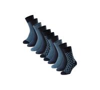 Kurzsocken SCHIESSER "Socken Bluebird 10P 10er Pack", Herren, Gr. 39-42, blau (blau, gemustert), Obermaterial: 77% Baumwolle CO. 22% Polyamid PA. 1% Elasthan EL., Socken (58495307-39) blau, gemustert