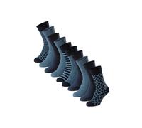 Kurzsocken SCHIESSER "Socken Bluebird 10P 10er Pack", Herren, Gr. 39-42, blau (blau, gestreift, blau, gemustert), Obermaterial: 77% Baumwolle CO. 22% Polyamid PA. 1% Elasthan EL., Socken (82922700-39)