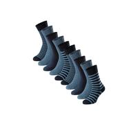 Kurzsocken SCHIESSER "Socken Bluebird 10P 10er Pack", Herren, Gr. 43-46, blau (blau, gestreift), Obermaterial: 77% Baumwolle CO. 22% Polyamid PA. 1% Elasthan EL., Socken (72926512-43) blau, gestreift
