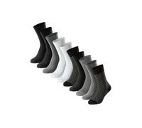 Kurzsocken SCHIESSER "Socken Bluebird 10P 10er Pack", Herren, Gr. 43-46, bunt (schwarz, grau, weiß, schwarz, gepunktet), Obermaterial: 77% Baumwolle CO. 22% Polyamid PA. 1% Elasthan EL., Socken (48343