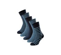Kurzsocken SCHIESSER "Socken Bluebird 5er Pack", Herren, Gr. 39-42, blau (blau, gestreift), Obermaterial: 77% Baumwolle CO. 22% Polyamid PA. 1% Elasthan EL., Socken (59642211-39) blau, gestreift