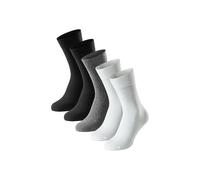 Kurzsocken SCHIESSER "Socken Bluebird 5er Pack", Herren, Gr. 39-42, braun (schwarz, grau, weiß), Obermaterial: 77% Baumwolle CO. 22% Polyamid PA. 1% Elasthan EL., Socken (22682714-39) schwarz, grau, w