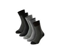 Kurzsocken SCHIESSER "Socken Bluebird 5er Pack", Herren, Gr. 43-46, grau (schwarz, gepunktet), Obermaterial: 77% Baumwolle CO. 22% Polyamid PA. 1% Elasthan EL., Socken (76029950-43) schwarz, gepunktet