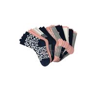Kurzsocken SCHIESSER "Socken Legwear Kids 10P 10er Pack", Mädchen, Gr. 31-34, bunt (blau, grau), Obermaterial: 75% Baumwolle CO. 24% Polyamid PA. 1% Elasthan EL., Socken (88766959-31) blau, grau