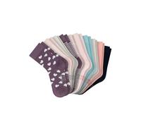 Kurzsocken SCHIESSER "Socken Legwear Kids 10P 10er Pack", Mädchen, Gr. 31-34, bunt (lila, rosa), Obermaterial: 75% Baumwolle CO. 24% Polyamid PA. 1% Elasthan EL., Socken (63404857-31) lila, rosa