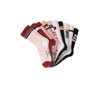 Kurzsocken SCHIESSER "Socken Legwear Teens 10er Pack", Mädchen, Gr. 39-42, bunt (rosa, schwarz, weiß, rot, rosa, weiß), Obermaterial: 75% Baumwolle CO. 24% Polyamid PA. 1% Elasthan EL., Socken (512222