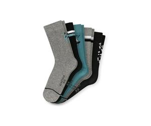 Kurzsocken SCHIESSER "Socken Legwear Teens 5er Pack", Mädchen, Gr. 31-34, grau, Obermaterial: 75% Baumwolle CO. 24% Polyamid PA. 1% Elasthan EL., Socken (37205465-31) grau