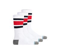 Kurzsocken STANCE "Socken Boyd ST 3er Pack", Herren, Gr. 38-42, bunt (weiß, rot, dunkelblau), Obermaterial: 70% Baumwolle CO. 19% Polyester PES. 9% Nylon NY. 2% Elasthan EL., Socken (38975230-38) weiß