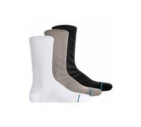 Kurzsocken STANCE "Socken Run Light Tab Crew 3er Pack", Herren, Gr. 43-47, bunt (schwarz, weiß, grau), Obermaterial: 73% Nylon NY. 18% Polyester PES. 5% Baumwolle CO. 3% sonstige Fasern AF. 1% Elastha
