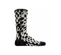 Kurzsocken STANCE "Socken Wave Check Crew 1er Pack", Damen, Gr. 43-47, schwarz, Obermaterial: 76% Baumwolle CO. 17% Polyester PES. 4% Nylon NY. 3% Elasthan EL., Socken (29380438-43) schwarz