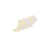Kurzsocken TAMARIS "4er Pack", Damen, Gr. 39-42, lemon, weiß, 72% Baumwolle, 28% Polyamid, uni, Socken, 4er Pack, gekämmte Baumwolle für weiches Tragegefühl (69639811-39) lemon, weiß