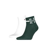 Kurzsocken TOMMY HILFIGER, Herren, Gr. 39-42, grün (deep grün), Obermaterial: 70% Baumwolle, 29% Polyamid, 1% sonstige Fasern, Socken (63284446-39) deep grün