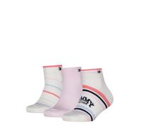 Kurzsocken TOMMY HILFIGER "TH KIDS QUARTER 3P SPORT STRIPE", Damen, Gr. 35-38, pink, Obermaterial: 73% Baumwolle, 25% Polyamid, 2% Elasthan, Socken (35850663-35) pink