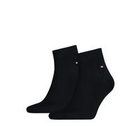 Kurzsocken TOMMY HILFIGER "TH MEN QUARTER 2P", Herren, Gr. 43-46, schwarz navy, Baumwollmischung, normal, Socken, weicher, elastischer Rippenbund, klassisches Tommy Hilfiger Logo (68297206-43) schwarz