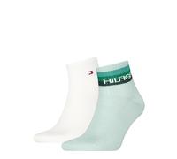 TOMMY HILFIGER Herren Kurzsocken Quarter Sport TH Logo 2er Pack 43|44|45|46 2 Stk.