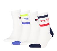 Kurzsocken TOMMY HILFIGER "TH UNI TJ SHORT SOCK 4P STRIPE ECOM", Damen, Gr. 39-42, multicolor, Obermaterial: 72% Baumwolle, 27% Polyamid, 1% Elasthan, Socken (51307953-39) multicolor