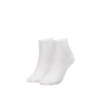 Kurzsocken TOMMY HILFIGER "TH WOMEN CASUAL SHORT SOCK 2P", Damen, Gr. 35-38, weiß, Baumwollmischung, normal, Socken, Mit flacher Zehennaht (96047266-35) weiß