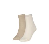 Kurzsocken TOMMY HILFIGER "TH WOMEN CASUAL SHORT SOCK 2P", Damen, Gr. 39-42, sand, Baumwollmischung, normal, Socken, Mit flacher Zehennaht (18678743-39) sand