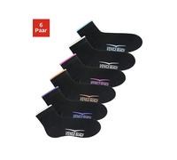 Kurzsocken VENICE BEACH "Sport & Lifestyle Sneaker Socken Damen", Damen, Gr. 35-38, schwarz, Baumwolle, Elasthan, Polyamid, unifarben, elastisch, Socken, mit druckfreiem Bündchen (594742-35) schwarz