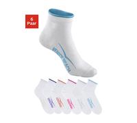 Kurzsocken VENICE BEACH "Sport & Lifestyle Sneaker Socken Damen", Damen, Gr. 35-38, weiß, Baumwolle, Elasthan, Polyamid, unifarben, elastisch, Socken, mit druckfreiem Bündchen (595610-35) weiß