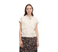 Kurzweste BETTY & CO "Damen mit Kragen", Damen, Gr. 42, grau, Obermaterial: 61% Baumwolle, 34% Polyester, 5% Elasthan, lässig geschnitten normal, Westen, Material (93001643-42) grau