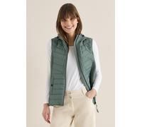 Kurzweste CECIL, Damen, Gr. S (38), kelp grün, Stoff, 67% Polyester, 27% Viskose, 6% Elasthan, unifarben, comfort fit normal, ohne Ausschnitt, Westen, im Hoodie-Style (46927852-S) kelp grün