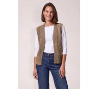 Kurzweste CECIL, Damen, Gr. XL (44), braun (creamy mocha), Stoff, 80% Polyester, 20% Baumwolle, unifarben, comfort fit normal, ohne Ausschnitt, Westen, mit Federgarn (95215133-XL) creamy mocha