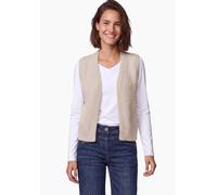 Kurzweste CECIL, Damen, Gr. XXL (46), beige (cashmere beige), Stoff, 80% Polyester, 20% Baumwolle, unifarben, comfort fit normal, ohne Ausschnitt, Westen, mit Federgarn (74952223-XXL) cashmere beige