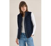 Kurzweste CECIL, Damen, Gr. XXL (46), blau navy, Stoff, 67% Polyester, 27% Viskose, 6% Elasthan, unifarben, comfort fit normal, ohne Ausschnitt, Westen, im Hoodie-Style (41670901-XXL) blau navy