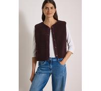 Kurzweste CECIL, Damen, Gr. XXL (46), braun (berry rot), Stoff, 100% Polyester, unifarben, normal normal, Rundhals, Westen, mit durchgehender Knopfleiste vorn, Topseller (22059962-XXL) berry rot