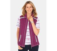 Kurzweste GOLDNER "Kurzgröße Freizeitweste aus wärmenden Strickfleece mit Stehkragen", Damen, Gr. 21, lila (cyclam, meliert), Obermaterial: 100% Polyester PES., normal, Westen, seitliche Einsätze aus