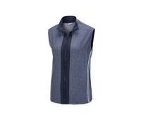 Kurzweste GOLDNER "Kurzgröße Freizeitweste mit Reißverschluss", Damen, Gr. 22, blau (jeansblau, marine), Obermaterial: 60% Baumwolle CO. 35% Polyester PES. 5% Elasthan EL., figurumspielend, Westen, fa
