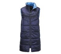 Kurzweste GOLDNER "Kurzgröße Longweste", Damen, Gr. 24, blau (marine), Obermaterial: 100% Polyamid PA., Westen, Kontrastfarbenes Innenfutter (24242045-24) marine