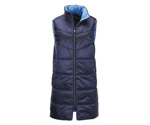 Kurzweste GOLDNER "Kurzgröße Longweste", Damen, Gr. 25, blau (marine), Obermaterial: 100% Polyamid PA., Westen, Kontrastfarbenes Innenfutter (24242045-25) marine