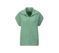 Kurzweste GOLDNER "Kurzgröße Melierte Weste mit Reißverschluss", Damen, Gr. 20, grün (hellgrün), Obermaterial: 76% Polyester PES. 15% Polyamid PA. 6% Schurwolle WV. 3% Elasthan EL., Modisch, Westen, U