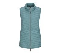 Kurzweste GOLDNER "Kurzgröße Taillierte Daunenweste mit Stehkragen", Damen, Gr. 19, grün (graugrün), Obermaterial: 100% Polyamid PA., Modisch, Westen, Mit taillenformenden Steppmuster (54340509-19) gr