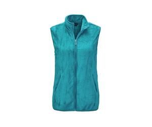 Kurzweste GOLDNER "Kurzgröße Teddy-Weste aus flauschigen Fleece", Damen, Gr. 22, blau (dunkeltürkis), Obermaterial: 100% Polyester PES., Westen, Ohne (12492042-22) dunkeltürkis