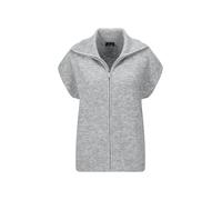Kurzweste GOLDNER "Melierte Weste mit Reißverschluss", Damen, Gr. 52, grau (grau, melange), Obermaterial: 76% Polyester PES. 15% Polyamid PA. 6% Schurwolle WV. 3% Elasthan EL., Westen (79665524-52) gr