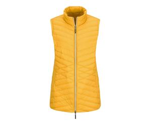 Kurzweste GOLDNER "Taillierte Daunenweste, leicht gefüttert", Damen, Gr. 52, gelb (honig), Obermaterial: 100% Polyamid PA., Modisch, Westen, Mit taillenformenden Steppmuster (51398542-52) honig