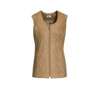 Kurzweste GOLDNER "Velourslederimitat-Weste", Damen, Gr. 42, braun (camel), Obermaterial: 100% Polyester PES., Westen (57365549-42) camel