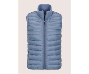 Kurzweste MADELEINE "Steppweste Sportive, elegante Outdoor-Weste mit Steppung", Damen, Gr. 40, blau (rauchblau), Obermaterial: 100% Polyamid PA., Modern, normal, Westen, Hotfix Steine am Stehkragen (7
