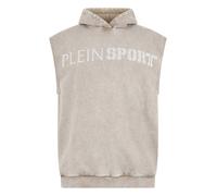 Kurzweste PLEIN SPORT "Hoodie Vest Crackle Scratch", Herren, Gr. S, beige (06, beige), Stoff: 100% Baumwolle, Westen (46396731-S) 06, beige