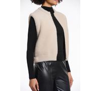 Kurzweste RINO & PELLE, Damen, Gr. XS (34), grau (stone), Bouclu00e9, Obermaterial: 59% Polyamid, 26% Polyester, 15% Viskose, unifarben, casual, regular fit taillenbedeckt, Westen, mit Bündchen (60905