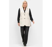 Kurzweste SHEEGO, Damen, Gr. 42, beige, 90% Polyester, 10% Wolle, unifarben, Westen (12463203-42) beige
