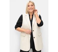 Kurzweste SHEEGO, Damen, Gr. 44, beige, 90% Polyester, 10% Wolle, unifarben, Westen (12463203-44) beige