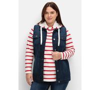 Kurzweste SHEEGO, Damen, Gr. 54, blau (dunkelblau), 98% Baumwolle, 2% Elasthan, unifarben, Westen (40297142-54) dunkelblau