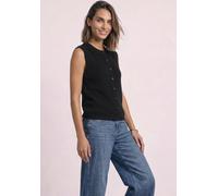 Kurzweste STREET ONE, Damen, Gr. 34, schwarz, Grobstrick;Stoff, 30% Polyester, 29% Polyacryl, 21% Viskose, 20% Polyamid, unifarben, regular fit normal, Rundhals, Westen, aus softem Materialmix (684620