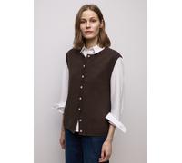 Kurzweste STREET ONE, Damen, Gr. 36, molten earth, Stoff, 30% Polyester, 29% Polyacryl, 21% Viskose, 20% Nylon, unifarben, normal normal, Rundhals, Westen (40623840-36) molten earth